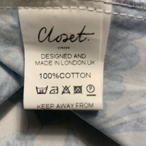 Closet Women’s Fairy Core Handkerchief Point Hem SZ 10 Dress Floral Blue/White - Picture 10 of 16